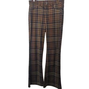 Plaid Women's Pants - Brown and Black